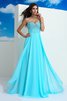 Chiffon Herz-Ausschnitt A-Linie Bodenlanges Abendkleid mit Perlen - 3