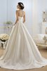 Abito da Sposa con Fiocco Allacciato Vintage Coda A Strascico Corto con Piega in pizzo - 3