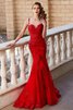 Meerjungfrau Stil Normale Taille Sittsames Ballkleid aus Tüll mit Applikation - 1