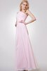 Robe de soirée avec chiffon fermeutre eclair a-ligne d'épaule asymétrique - 2