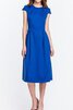 A linie Juwel Ausschnitt hoher Ausschnitt Satin wadenlanges bescheidenes Brautmutterkleid - 2