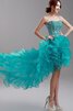 Ärmelloses A Linie attraktives Cocktailkleid mit Kristall mit Rüschen - 3