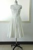 Abito da Sposa A-Line in pizzo in Raso in Chiffon A Terra Senza Maniche - 1