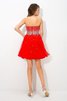 Normale Taille Ärmelloses Reißverschluss Cocktailkleid mit Perlen aus Organza - 2