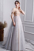 Robe de bal glamour avec perle vintage longue naturel - 2