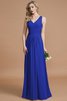 Prinzessin Normale Taille Bodenlanges Brautjungfernkleid aus Chiffon mit V-Ausschnitt - 30