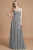 Herz-Ausschnitt Chiffon Ärmelloses Normale Taille Brautjungfernkleid mit hoher Tailler - 32