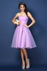 Vestido de Dama de Honor de Corte princesa de Plisado de Drapeado de Cremallera - 1