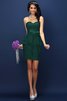 Robe demoiselle d'honneur naturel courte collant en satin orné de nœud à boucle - 9
