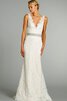 Robe de mariée modeste festonné avec perle a plage maillot - 1
