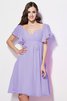 Robe demoiselle d'honneur bref en chiffon avec manche courte collant de lotus - 16