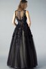 Robe de bal de col en v longueur au ras du sol manche nulle avec fleurs textile en tulle - 8