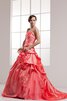 Perlenbesetztes Pick-Ups Duchesse-Linie Ärmelloses Quinceanera Kleid mit Applikation - 3