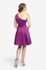 Plissiertes Ein Schulter mini Brautjungfernkleid - 10