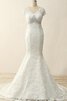 Modesto Vestido de Novia de Corte Sirena en Satén de Manga tapada de Hasta el suelo - 1