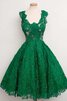 Moderno Vestido de Fiesta en Encaje de Encaje Adorno de Hasta la Tibia de Cremallera - 1