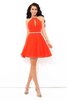 Normale Taille Prinzessin Neckholder Mini Cocktailkleid ohne Ärmeln - 5
