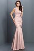 Vestido de Dama de Honor en Tafetán de Flores de Escote en V de Largo - 21