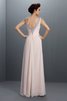 Robe de soirée naturel longue charmeuse longueru au niveau de sol de col en v - 2
