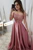 Beliebt Satin Prinzessin Schulterfreier Ausschnitt Abendkleid mit Applike - 1