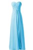 Abito da Damigella Cerniera Cuore A-Line A Terra in Chiffon con Piega - 20