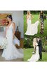 Abito da Sposa sensuale favola Cerniera Tubino con Applique V-Scollo - 2