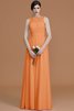 Vestido de Dama de Honor en Gasa de Joya de Cremallera de Hasta el suelo - 26