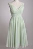 Clasico Vestido de Dama de Honor de Corte-A de Abalorio de Plisado - 1
