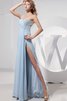 Chiffon Ärmellos Spaghetti Träger langes Abendkleid mit Perlen - 1