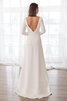 Robe de mariée de col bateau avant-gardiste de traîne courte sobre longue - 2