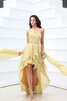 Abito da Sera alta bassa con Increspato monospalla in Chiffon - 2