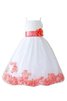 Abito da Cerimonia Bambini con Fusciacca con Fiore A-Line in Tulle radiosa alta vita - 1