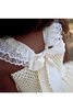 Robe de cortège enfant naturel en tulle de lotus ceinture en étoffe avec sans manches - 4