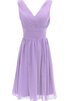 Plissiertes gerüschtes a linie Chiffon kurzes Brautjungfernkleid - 6