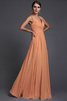 Normale Taille A Linie V-Ausschnitt Prinzessin Bodenlanges Brautjungfernkleid - 19