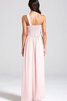 Abito da Damigella con Fusciacca in Chiffon A-Line monospalla Lungo Moderno - 4