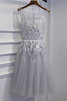 Robe de cocktail en salle éblouissant avec fourrure romantique naturel - 1