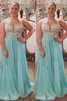 Vestido de Fiesta de Corte-A en Gasa de Sin mangas de Abalorio de Escote Corazón - 1