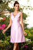 Robe demoiselle d'honneur plissage courte naturel avec fronce de col en v - 22