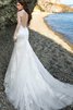 Langärmeliges Etui konservatives extravagantes Brautkleid aus Spitze mit Reißverschluss - 2