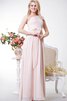 A-Line plissiertes Ein Schulter bodenlanges Elegantes Brautjungfernkleid mit kurzen Ärmeln - 1
