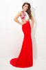 Ärmelloses Zwei Stück Normale Taille Etui Ballkleid aus Chiffon - 3