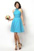 Robe demoiselle d'honneur naturel bref de col haut ligne a de princesse - 3
