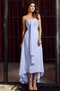 Robe demoiselle d'honneur bref de bustier asymétrique manche nulle avec chiffon - 17