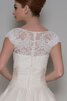 Juwel Ausschnitt gesticktes glamouröses wadenlanges Brautkleid mit Applikation aus Tüll - 2