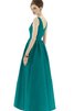 Robe demoiselle d'honneur plissé sachet de col en v longueur au ras du sol - 3