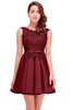 A Linie Ausgezeichnet Ärmelloses Mini Cocktailkleid mit Gürtel - 1