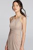 Robe demoiselle d'honneur courte avec zip encolure ronde gaine manche nulle - 3