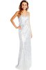 Sencillo Vestido de Dama de Honor en Lentejuelas de con Lentejuelas de Hasta el suelo - 3