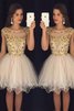 Ärmelloses Natürliche Taile Prinzessin Mini Ballkleid mit Pailletten - 1